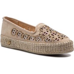 Espadryle BALDININI - 999916XBUCK444444RXX Nocciola. Brązowe espadryle damskie marki Baldinini, bez wzorów, ze skóry, bez obcasa, na płaskiej podeszwie, bez zapięcia. Za 1679,00 zł.