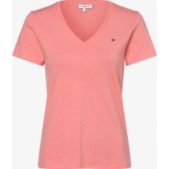 Tommy Hilfiger - T-shirt damski, czerwony. Czerwone t-shirty damskie TOMMY HILFIGER, s, bez wzorów, z bawełny, bez kołnierzyka. Za 179,95 zł.