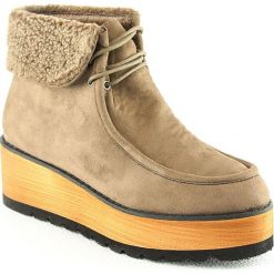 Botki damskie lity: Botki w kolorze khaki