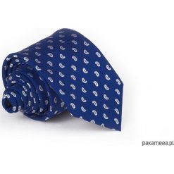 Krawat Męski Elegancki Kolekcja Wiosna 2018. Niebieskie krawaty męskie marki Pakamera, z materiału, eleganckie. Za 79,00 zł.