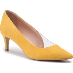 Półbuty L37 - Ny Style Z27 Yellow. Żółte półbuty damskie L37, bez wzorów, ze skóry, bez obcasa, na obcasie, bez zapięcia. W wyprzedaży za 339,00 zł.