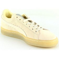 Skórzane sneakersy "Suede Mono" kolorze żółtym. Żółte trampki męskie Puma, na sznurówki. W wyprzedaży za 150,95 zł.