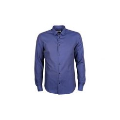 Koszule z długim rękawem Versace V300197FS VT01882 / Camica Trend. Niebieskie koszule męskie VERSACE, m, bez wzorów, bez kołnierzyka, z długim rękawem. Za 349,00 zł.