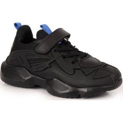 Buty sportowe chłopięce na rzep czarne American Club - czarny / niebieski. Niebieskie buty chłopięce sportowe American CLUB, bez zapięcia. Za 55,00 zł.