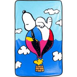 Kąpielówki męskie: Ręcznik plażowy „Snoopy Ball” w kolorze niebieskim ze wzorem – 150 x 90 cm