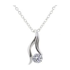 Pozłacany naszyjnik z kryształem - (D)41 cm. Szare naszyjniki damskie Diamond Style, z kryształem, złote. W wyprzedaży za 74,95 zł.