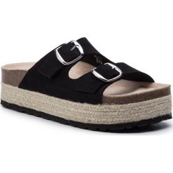 Espadryle QUAZI - QZ-33-02-000238 401. Czarne espadryle damskie QUAZI, bez wzorów, ze skóry, bez obcasa. W wyprzedaży za 189,00 zł.