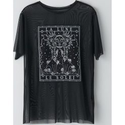 Bluza oversize z gipiurą - Czarny. Czarne koszulki damskie Cropp, s, bez wzorów, bez kołnierzyka. Za 59,99 zł.