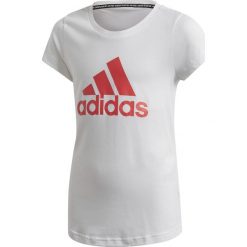 MŁODZIEŻOWA KOSZULKA ADIDAS (140). Biała koszulki męskie Adidas, m, bez wzorów, z bawełny, młodzieżowe, bez kołnierzyka, bez rękawów. Za 49,99 zł.
