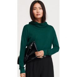 Sweter z luźnym golfem - Khaki. Brązowe swetry damskie Reserved, s, bez wzorów, bez rękawów, bez kaptura. W wyprzedaży za 49,99 zł.