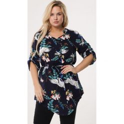 Granatowa Tunika Intermingle. Niebieskie tuniki damskie Born2be, xl, w paski. Za 89,99 zł.