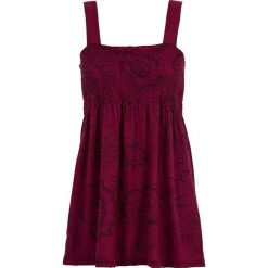 Top bonprix jeżynowo-lila. Fioletowe topy damskie bonprix, z nadrukiem, z elastanu. Za 74,99 zł.