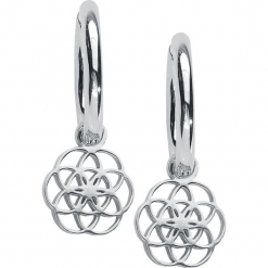 Steel Highline® Little Flower of Life Hoops Kolczyki srebrny. Szare kolczyki damskie Steel Highline®, srebrne. Za 54,90 zł.