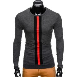 Bluza męska bez kaptura B808 - grafitowa. Szare bluzy męskie Ombre Clothing, s, bez wzorów, z bawełny, z okrągłym kołnierzem, bez rękawów, bez kaptura. Za 39,00 zł.