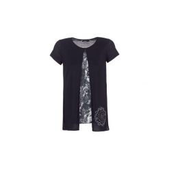 T-shirty z krótkim rękawem Desigual NUTILAD. Czarne t-shirty damskie Desigual, l. Za 231,75 zł.