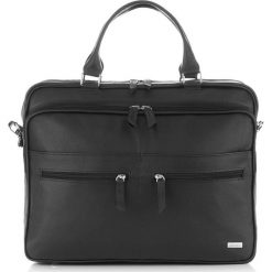 Skórzana torba męska na laptopa czarna PAOLO PERUZZI G-03-BL - Czarny. Czarne torby męskie skórzane Paolo Peruzzi, w paski, ze skóry. Za 329,99 zł.