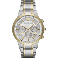 Zegarek EMPORIO ARMANI - Renato AR11076 2-Tone/Silver/Gold/Gold. Szare zegarki męskie Emporio Armani. W wyprzedaży za 1069,00 zł.