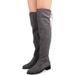 Kozaki damskie L.Lux.Shoes JKD-43 Szare. Szare kozaki damskie z tkaniny, eleganckie, na zamek. Za 139,00 zł.