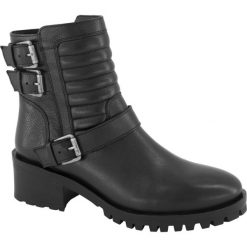 Czarne botki damskie 5th Avenue typu motocyklówki 5th Avenue czarne. Czarne botki damskie 5th Avenue, ze skóry, bez obcasa, na zamek. Za 119,00 zł.