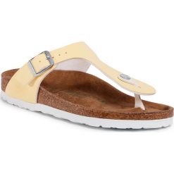 Japonki BIRKENSTOCK - Gizeh Bs Brushed Vanilla. Żółte klapki damskie Birkenstock, bez wzorów, ze skóry ekologicznej, bez obcasa. W wyprzedaży za 229,00 zł.
