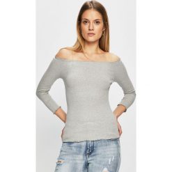 Review - Bluzka. Szare bluzki damskie Review, s, bez wzorów, z elastanu, bez kołnierzyka, z długim rękawem. W wyprzedaży za 49,90 zł.