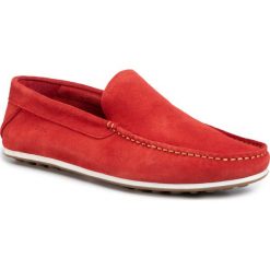 Mokasyny GOE - FF1N3055 Red. Czerwone mokasyny męskie GOE, na co dzień, bez wzorów, ze skóry, klasyczne, bez zapięcia. Za 329,00 zł.