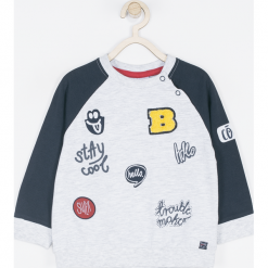 Koszulka. Szare t-shirty chłopięce z długim rękawem marki SUPER COOL, z aplikacjami, z elastanu. Za 45,90 zł.