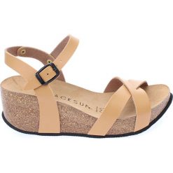 Buty damskie: Sandały w kolorze beżowym