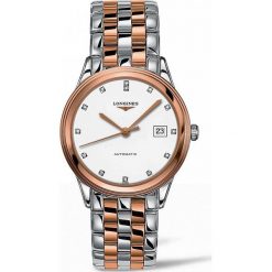 LONGINES Flagship L4.874.3.99.7. Białe zegarki męskie marki LONGINES, złote. Za 7250,00 zł.
