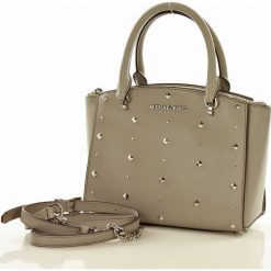 Torebka satchel MICHAEL KORS PEARL GRAY. Szare kuferki damskie Michael Kors, w paski, ze skóry. Za 1350,00 zł.