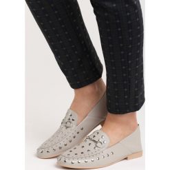 Mokasyny damskie: Szare Mokasyny Latest Top