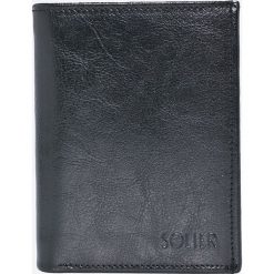 Solier - Portfel skórzany. Czarne portfele męskie marki Solier, ze skóry. W wyprzedaży za 69,90 zł.