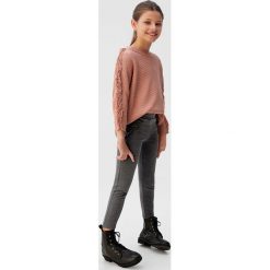 Mango Kids - Legginsy dziecięce Volanti 110-164 cm. Szare spodnie dziewczęce Mango Kids, bez wzorów, z elastanu. Za 59,90 zł.