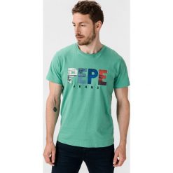 Pepe Jeans Edison Koszulka Zielony. Zielone podkoszulki męskie Pepe Jeans, m, z nadrukiem, z bawełny, z krótkim rękawem. Za 180,95 zł.