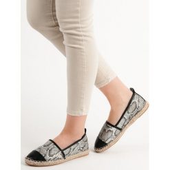 ESPADRYLE SNAKE PRINT VINCEZA. Szare baleriny damskie vices, bez wzorów, bez obcasa. Za 39,90 zł.