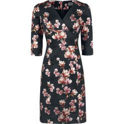 H&R London Metallic Magnolia Wiggle Dress Sukienka czarny. Czarne sukienki damskie marki H&R London, xl, z nadrukiem, z dekoltem na plecach, bez rękawów. Za 264,90 zł.