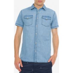 Jack & Jones Rone Koszula Niebieski. Niebieskie koszule męskie Jack & Jones, s, bez wzorów, z bawełny, bez kołnierzyka, z krótkim rękawem. Za 180,95 zł.