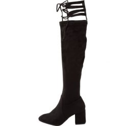 Lost Ink WRAP DETAIL HIGH BOOT Muszkieterki black. Czarne buty zimowe damskie Lost Ink, z materiału. W wyprzedaży za 181,35 zł.