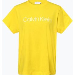 Calvin Klein Womenswear - T-shirt damski, żółty. Żółte t-shirty damskie marki Calvin Klein Womenswear, s, z napisami, z bawełny, bez kołnierzyka. Za 179,95 zł.