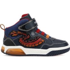 Geox chłopięce tenisówki do kostek Inek 32 wielokolorowe. Czerwone buty chłopięce sportowe Geox, z materiału, na rzepy. Za 309,00 zł.