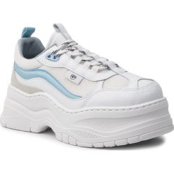 Sneakersy CHIARA FERRAGNI - CF2341 White/Grey/Light Blu. Białe półbuty damskie Chiara Ferragni, bez wzorów, ze skóry, bez obcasa, bez zapięcia. W wyprzedaży za 809,00 zł.