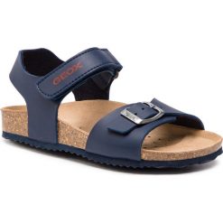 Sandały GEOX - J N.S.Storm B. A J926XA 000BC C0735 S Navy/Red. Niebieskie sandały dziewczęce Geox, ze skóry ekologicznej, bez zapięcia. W wyprzedaży za 149,00 zł.