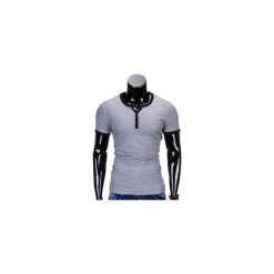 T-shirty męskie: T-SHIRT MĘSKI BEZ NADRUKU S651 – SZARY