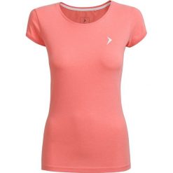 T-shirt damski TSD616 - łososiowy melanż - Outhorn. Różowe koszulki damskie Outhorn, bez wzorów, z bawełny, bez kołnierzyka. W wyprzedaży za 24,99 zł.