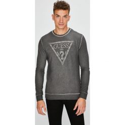 Guess Jeans - Bluza. Szare bluzy męskie Guess Jeans, xl, z nadrukiem, z bawełny, z okrągłym kołnierzem, bez rękawów, bez kaptura. W wyprzedaży za 299,90 zł.