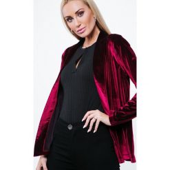 Kardigan welurowy bordowy MP55379. Czerwone kardigany damskie marki Fasardi, s, z weluru. Za 49,00 zł.