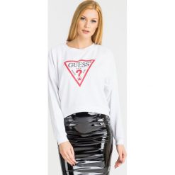 BLUZA ICONIC Guess. Białe bluzy damskie Guess, s, z nadrukiem, z materiału, bez rękawów, bez kaptura. Za 279,00 zł.