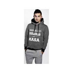 Bluza Grafitowa ,,MASA" ( Męska). Szare bluzy męskie marki ŁAP NAS, xxl, z nadrukiem, z bawełny, z kapturem, bez rękawów, bez kaptura. Za 159,00 zł.