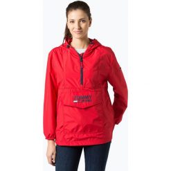 Tommy Jeans - Kurtka damska, czerwony. Czerwone bomberki damskie Tommy Jeans, l, z jeansu, z kapturem. Za 479,95 zł.
