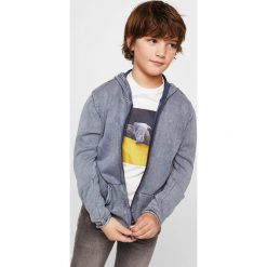 Mango Kids - Kardigan dziecięcy Bro 110-164 cm. Szare swetry chłopięce marki Mango Kids, z bawełny, z kapturem. W wyprzedaży za 49,90 zł.
